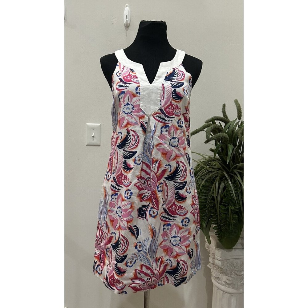 Tommy Bahama Women’s Bohemian Blossoms Floral Linen Shift Dress Size XS
